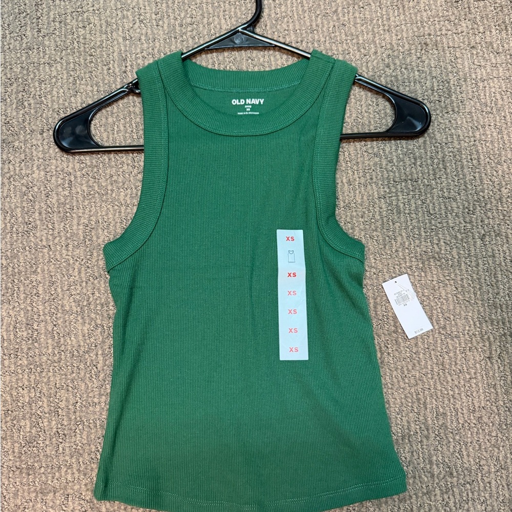 Old Navy Green Ribbed Sleeveless Tank Top